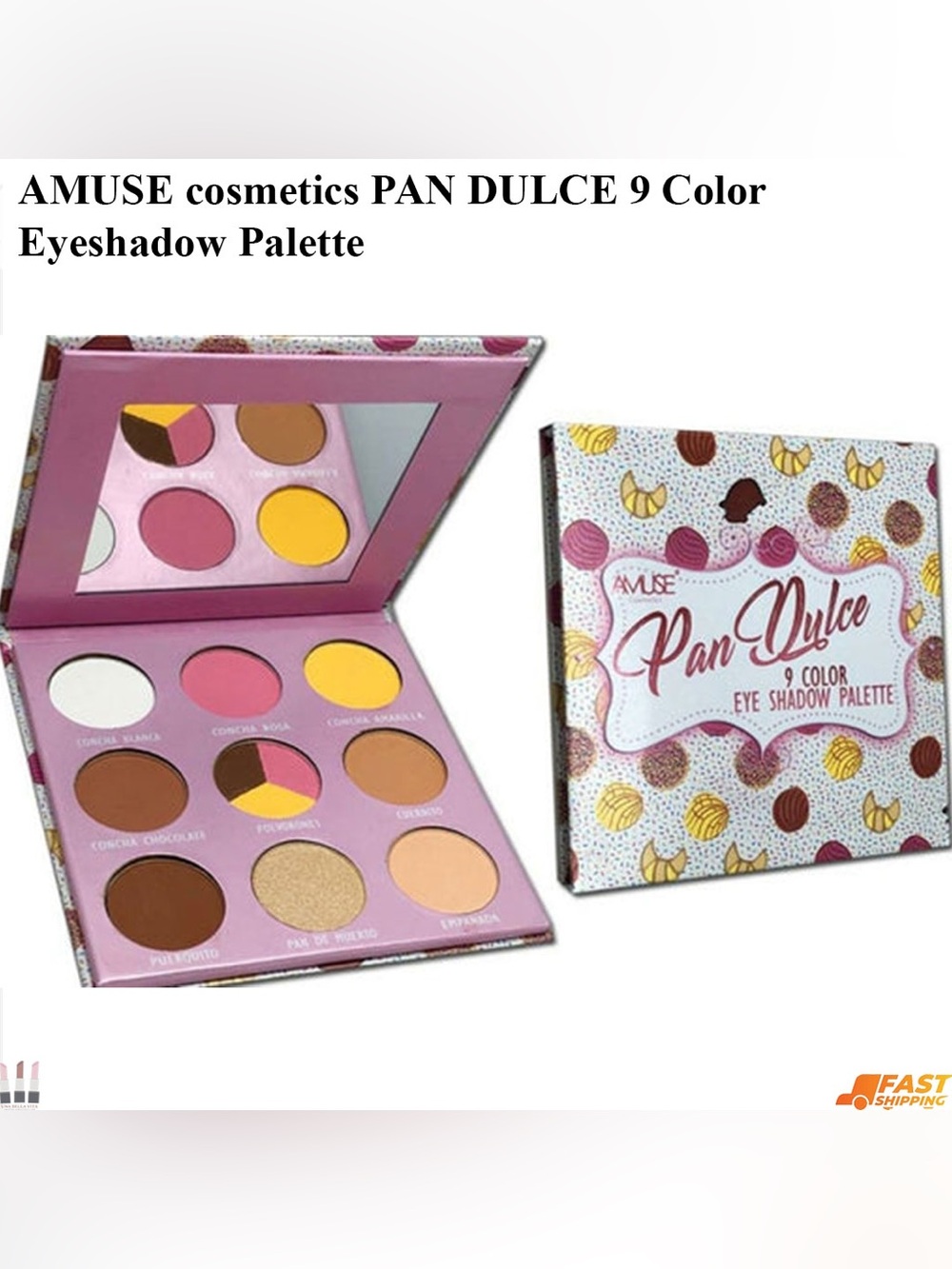 Amuse 9-Color Eyeshadow Palette — Pink, Yellow & Brown Shades